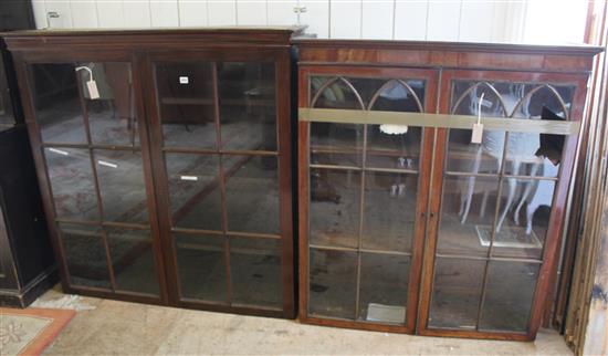 19C glazed mahogany bookcase top & another